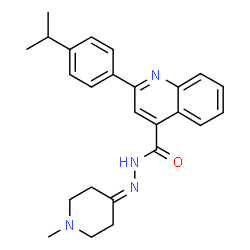 ChemSpider 2D Image | 2-(4-Isopropylphenyl)-N'-(1-methyl-4-piperidinylidene)-4-quinolinecarbohydrazide | C25H28N4O