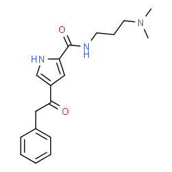 ChemSpider 2D Image | N-[3-(Dimethylamino)propyl]-4-(phenylacetyl)-1H-pyrrole-2-carboxamide | C18H23N3O2