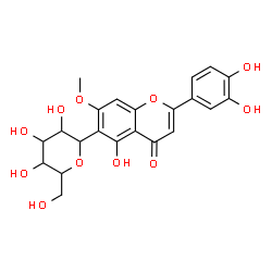ChemSpider 2D Image | 1,5-Anhydro-1-[2-(3,4-dihydroxyphenyl)-5-hydroxy-7-methoxy-4-oxo-4H-chromen-6-yl]hexitol | C22H22O11