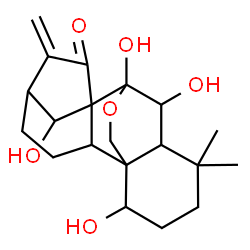 ChemSpider 2D Image | 1,6,7,14-Tetrahydroxy-7,20-epoxykaur-16-en-15-one | C20H28O6