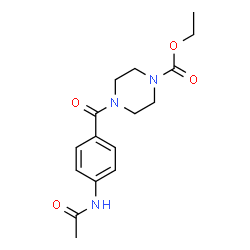 ChemSpider 2D Image | Ethyl 4-(4-acetamidobenzoyl)-1-piperazinecarboxylate | C16H21N3O4