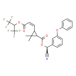 ChemSpider 2D Image | (S)-Cyano(3-phenoxyphenyl)methyl 3-{(1Z)-3-[(1,1,1,3,3,3-hexafluoro-2-propanyl)oxy]-3-oxo-1-propen-1-yl}-2,2-dimethylcyclopropanecarboxylate | C26H21F6NO5