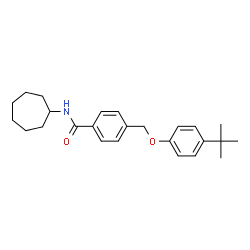 ChemSpider 2D Image | N-Cycloheptyl-4-{[4-(2-methyl-2-propanyl)phenoxy]methyl}benzamide | C25H33NO2