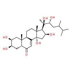 ChemSpider 2D Image | (2beta,3beta,5beta,16beta,22R,24xi)-2,3,14,16,20,22-Hexahydroxyergost-7-en-6-one | C28H46O7