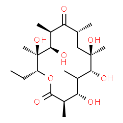 ChemSpider 2D Image | (3R,4S,6R,7R,9R,11R,12R,13S,14R)-14-Ethyl-4,6,7,12,13-pentahydroxy-3,5,7,9,11,13-hexamethyloxacyclotetradecane-2,10-dione | C21H38O8