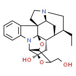 ChemSpider 2D Image | (1R,9R,11S,14R,16S,17S,18S,23S,25R)-18-Ethyl-12-(hydroxymethyl)-10,13-dioxa-8,20-diazaoctacyclo[15.5.2.1~8,11~.0~1,9~.0~2,7~.0~9,16~.0~14,25~.0~20,23~]pentacosa-2,4,6-trien-14-ol | C24H30N2O4