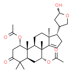 ChemSpider 2D Image | (1alpha,5alpha,7alpha,13alpha,17alpha)-17-[(3R)-5-Hydroxytetrahydro-3-furanyl]-4,4,8-trimethyl-3-oxoandrost-14-ene-1,7-diyl diacetate | C30H44O7
