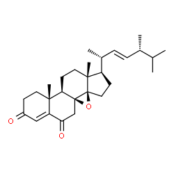 ChemSpider 2D Image | (14Î²,22E)-8,14-Epoxyergosta-4,22-diene-3,6-dione | C28H40O3