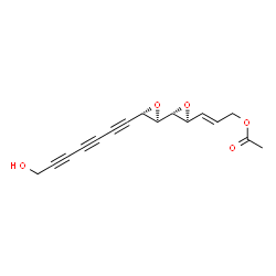 ChemSpider 2D Image | (2E)-3-[(2R,2'R,3S,3'S)-3'-(7-Hydroxy-1,3,5-heptatriyn-1-yl)-2,2'-bioxir-3-yl]-2-propen-1-yl acetate | C16H14O5