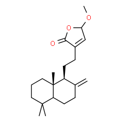 ChemSpider 2D Image | 5-Methoxy-3-{2-[(1S,8aS)-5,5,8a-trimethyl-2-methylenedecahydro-1-naphthalenyl]ethyl}-2(5H)-furanone | C21H32O3