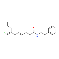 ChemSpider 2D Image | (4E,7E)-7-(Chloromethylene)-N-(2-phenylethyl)-4-decenamide | C19H26ClNO