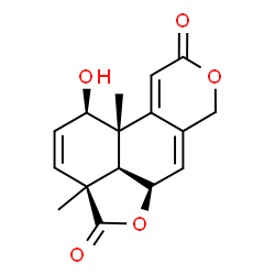 ChemSpider 2D Image | (1R,3aS,5aR,10bS,10cR)-1-Hydroxy-3a,10b-dimethyl-1,3a,5a,7,10b,10c-hexahydro-4H,9H-[2]benzofuro[7,1-fg]isochromene-4,9-dione | C16H16O5