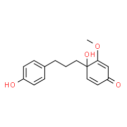 ChemSpider 2D Image | 4-Hydroxy-4-[3-(4-hydroxyphenyl)propyl]-3-methoxy-2,5-cyclohexadien-1-one | C16H18O4