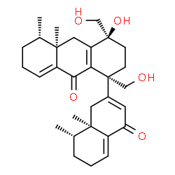 ChemSpider 2D Image | (1R,4S,5S,10aR)-1-[(8S,8aR)-8,8a-Dimethyl-4-oxo-1,4,6,7,8,8a-hexahydro-2-naphthalenyl]-4-hydroxy-1,4-bis(hydroxymethyl)-5,10a-dimethyl-1,3,4,5,6,7,10,10a-octahydro-9(2H)-anthracenone | C30H40O5