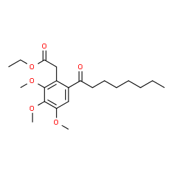 ChemSpider 2D Image | Ethyl (2,3,4-trimethoxy-6-octanoylphenyl)acetate | C21H32O6