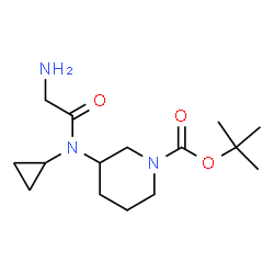 ChemSpider 2D Image | 2-Methyl-2-propanyl 3-[cyclopropyl(glycyl)amino]-1-piperidinecarboxylate | C15H27N3O3