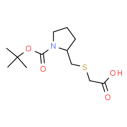 ChemSpider 2D Image | {[(1-{[(2-Methyl-2-propanyl)oxy]carbonyl}-2-pyrrolidinyl)methyl]sulfanyl}acetic acid | C12H21NO4S