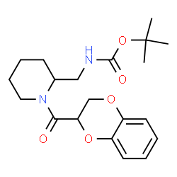 ChemSpider 2D Image | tert-Butyl ((1-(2,3-dihydrobenzo[b][1,4]dioxine-2-carbonyl)piperidin-2-yl)methyl)carbamate | C20H28N2O5