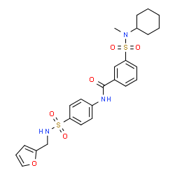 ChemSpider 2D Image | 3-[Cyclohexyl(methyl)sulfamoyl]-N-{4-[(2-furylmethyl)sulfamoyl]phenyl}benzamide | C25H29N3O6S2