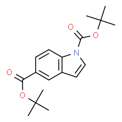 ChemSpider 2D Image | Di-tert-Butyl 1H-indole-1,5-dicarboxylate | C18H23NO4