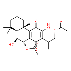 ChemSpider 2D Image | (6beta,7alpha)-6,12-Dihydroxy-11,14-dioxoabieta-8,12-diene-7,16-diyl diacetate | C24H32O8