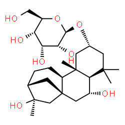 ChemSpider 2D Image | (2beta,5beta,6beta,8alpha,9beta,10alpha,13alpha,16beta)-6,16-Dihydroxykauran-2-yl beta-D-allopyranoside | C26H44O8