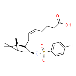 ChemSpider 2D Image | (5Z)-7-[(1S,3S,5R)-3-{[(4-Iodophenyl)sulfonyl]amino}-6,6-dimethylbicyclo[3.1.1]hept-2-yl]-5-heptenoic acid | C22H30INO4S