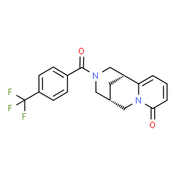 ChemSpider 2D Image | (1R,9S)-11-[4-(Trifluoromethyl)benzoyl]-7,11-diazatricyclo[7.3.1.0~2,7~]trideca-2,4-dien-6-one | C19H17F3N2O2