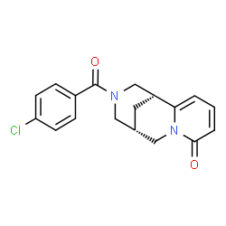 ChemSpider 2D Image | (1R,9S)-11-(4-Chlorobenzoyl)-7,11-diazatricyclo[7.3.1.0~2,7~]trideca-2,4-dien-6-one | C18H17ClN2O2