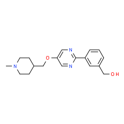 ChemSpider 2D Image | (3-{5-[(1-Methyl-4-piperidinyl)methoxy]-2-pyrimidinyl}phenyl)methanol | C18H23N3O2