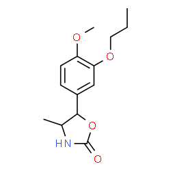 ChemSpider 2D Image | 5-(4-Methoxy-3-propoxyphenyl)-4-methyl-1,3-oxazolidin-2-one | C14H19NO4