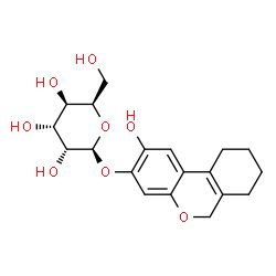 ChemSpider 2D Image | 2-Hydroxy-7,8,9,10-tetrahydro-6H-benzo[c]chromen-3-yl beta-D-gulopyranoside | C19H24O8