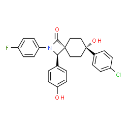 ChemSpider 2D Image | (3R,4s,7S)-7-(4-Chlorophenyl)-2-(4-fluorophenyl)-7-hydroxy-3-(4-hydroxyphenyl)-2-azaspiro[3.5]nonan-1-one | C26H23ClFNO3