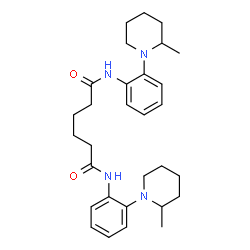 ChemSpider 2D Image | N,N'-Bis[2-(2-methyl-1-piperidinyl)phenyl]hexanediamide | C30H42N4O2