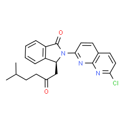 ChemSpider 2D Image | (3S)-2-(7-Chloro-1,8-naphthyridin-2-yl)-3-(5-methyl-2-oxohexyl)-1-isoindolinone | C23H22ClN3O2