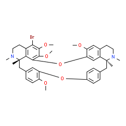 ChemSpider 2D Image | (1beta)-5-Bromo-6,6',7,12-tetramethoxy-1,1',2,2'-tetramethylberbaman | C40H45BrN2O6