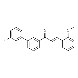 ChemSpider 2D Image | (2E)-1-(3'-Fluoro-3-biphenylyl)-3-(2-methoxyphenyl)-2-propen-1-one | C22H17FO2
