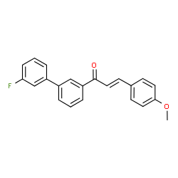 ChemSpider 2D Image | (2E)-1-(3'-Fluoro-3-biphenylyl)-3-(4-methoxyphenyl)-2-propen-1-one | C22H17FO2