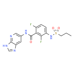 ChemSpider 2D Image | 2,6-Difluoro-N-(1H-imidazo[4,5-b]pyridin-6-yl)-3-[(propylsulfonyl)amino]benzamide | C16H15F2N5O3S