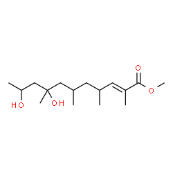 ChemSpider 2D Image | Methyl (2E)-8,10-dihydroxy-2,4,6,8-tetramethyl-2-undecenoate | C16H30O4