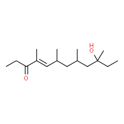 ChemSpider 2D Image | (4E)-10-Hydroxy-4,6,8,10-tetramethyl-4-dodecen-3-one | C16H30O2
