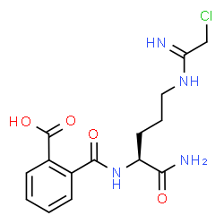 ChemSpider 2D Image | 2-({(2S)-1-Amino-5-[(2-chloroethanimidoyl)amino]-1-oxo-2-pentanyl}carbamoyl)benzoic acid | C15H19ClN4O4