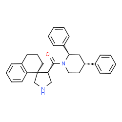 ChemSpider 2D Image | (1R,4'S)-3,4-Dihydro-2H-spiro[naphthalene-1,3'-pyrrolidin]-4'-yl[(2S,4R)-2,4-diphenyl-1-piperidinyl]methanone | C31H34N2O