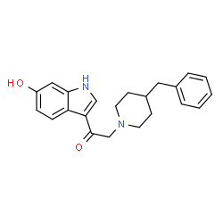 ChemSpider 2D Image | 2-(4-Benzyl-1-piperidinyl)-1-(6-hydroxy-1H-indol-3-yl)ethanone | C22H24N2O2