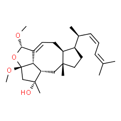 ChemSpider 2D Image | (5alpha,7E,17Z,25S)-5,25-Dimethoxy-5,25-epoxyophiobola-7,17,19-trien-3-ol | C27H42O4
