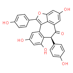 ChemSpider 2D Image | (7S)-4,8,10-Trihydroxy-1,7-bis(4-hydroxyphenyl)-2-oxadibenzo[cd,h]azulen-6(7H)-one | C28H18O7