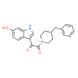 ChemSpider 2D Image | 1-(4-Benzyl-1-piperidinyl)-2-(6-hydroxy-1H-indol-3-yl)-1,2-ethanedione | C22H22N2O3