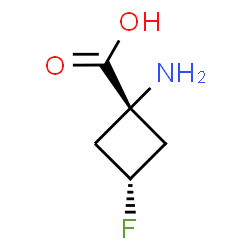 ChemSpider 2D Image | cis-1-Amino-3-fluorocyclobutanecarboxylic acid | C5H8FNO2