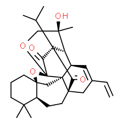 ChemSpider 2D Image | (1R,2S,4S,9S,12R,16R,17R,18S,22R)-18-Hydroxy-22-isopropyl-8,8,18-trimethyl-14-vinyl-20,24-dioxaheptacyclo[10.8.3.1~1,4~.0~2,12~.0~2,16~.0~4,9~.0~17,22~]tetracos-14-ene-21,23-dione | C30H40O5