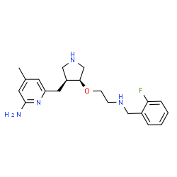 ChemSpider 2D Image | 6-{[(3S,4S)-4-{2-[(2-Fluorobenzyl)amino]ethoxy}-3-pyrrolidinyl]methyl}-4-methyl-2-pyridinamine | C20H27FN4O